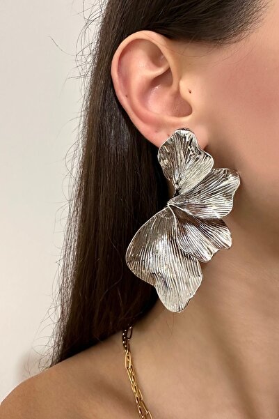 Okko Store Big Leaf Earrings Without Stones