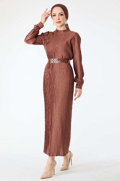 TOFİSA 24398-BRAUN Abendkleid