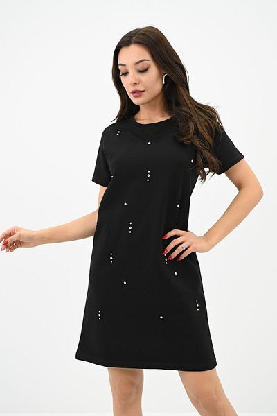 Koza Butik Γυναικείο Πέτρινο Φόρεμα Κοντομάνικο 5212-24