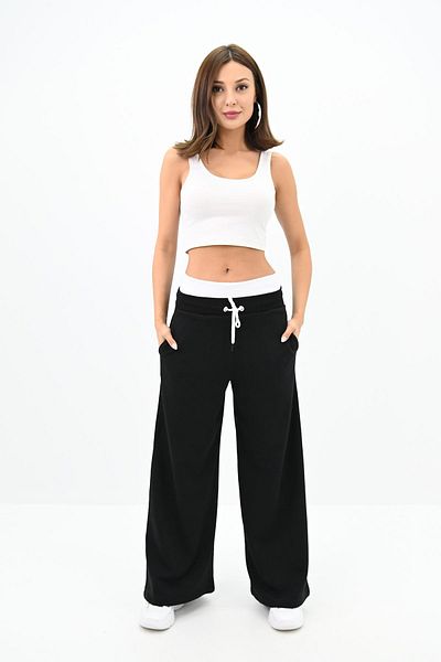 Koza Butik Pantaloni de trening pentru femei cu talie înaltă cu picior evazat 6236-24