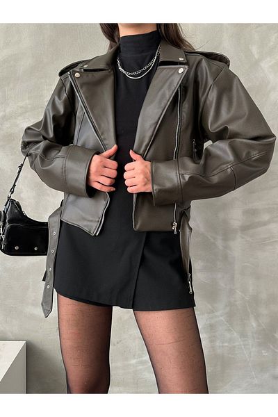 İLKCET MODA Oversize Belted Women's Style Jacket