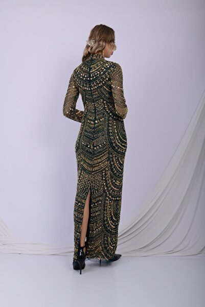 GATSBYLADY LONDON FREYA - EL İŞLEMELİ , TAŞEL DETAYLI ELBİSE