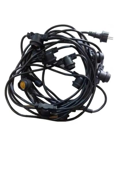 Horoz 10 Metre Eklenebilir Kablolu Dış Mekan 10'lu Duy Takımı / Düğün / Organ...