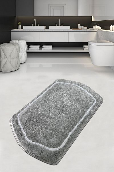 Chilai Home Χαλί μπάνιου Genom Grey Acrylic - 70x120