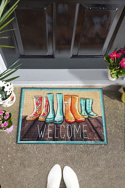 Chilai Home Booz PVC Non-Slip Base Inner and Outer Door Front Mats