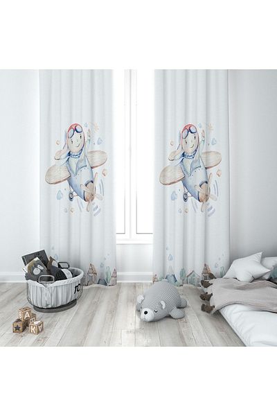 Lolla Flying Rabbit Background Curtain 259