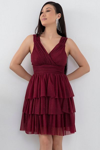 PULLIMM Rochie cu guler dublu din tul stratificat - 39663