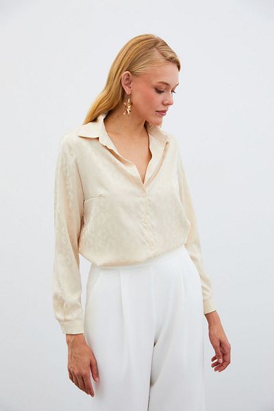 Sateen Cămașă din satin cu model - STONE