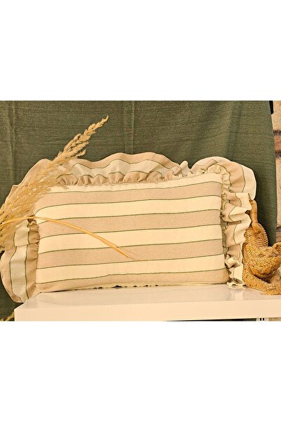 shules collection Bohemian Vintage Λινό Ριγέ Σετ Ορθογώνιο Μαξιλάρι Ριχτάρι 2...