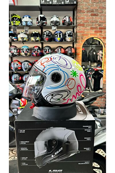 Sway SW 715 BEYAZ FLOWER Yarım Kask