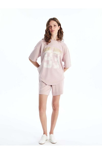 LC Waikiki Oversize Γυναικείο T-Shirt - Crew Neck, Printed, Κοντό μανίκι