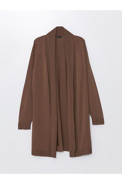LC Waikiki Damen-Strickjacke – Schalkragen, einfarbig, lange Ärmel