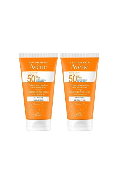 Avene Cream SPF 50+ Kuru Ciltler için Parfümsüz Yüksek Korumalı Güneş Kremi 50 ml 2 Adet