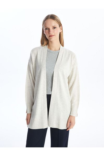 LC Waikiki Women's Knitwear Cardigan - Shawl Collar, Solid, Long Sleeve
