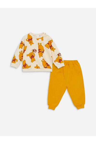 LC Waikiki Σετ φούτερ και φούτερ με στάμπα Winnie the Pooh για αγοράκι - Crew Neck, Μακρύ μανίκι