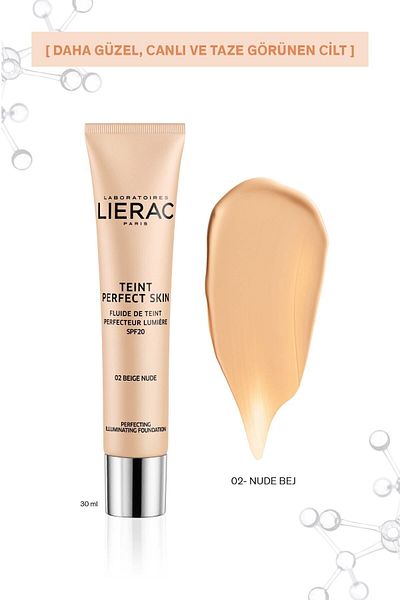 Lierac Teint Perfect Nude Beige - 2 Brightening Fluid Foundation Providing Perfect Skin Texture