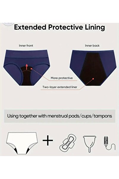 miatamer Menstural Dönem Için Sızdırmaz Rahat Esnek Yumuşak Iç Çamaşırı, Büyük Beden Regl Külodu Pembe