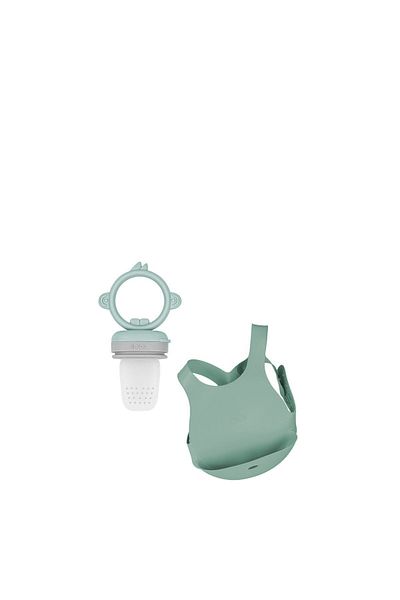 OiOi Puree - River Green / Powder Gray & Baby Bib