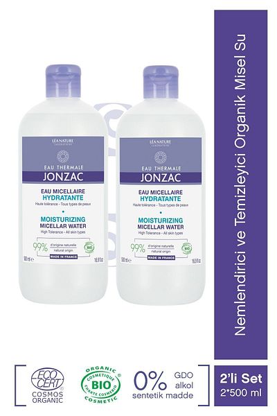 Eau Thermale Jonzac Moisturizing and Cleansing Organic Micellar Water 2X500Ml