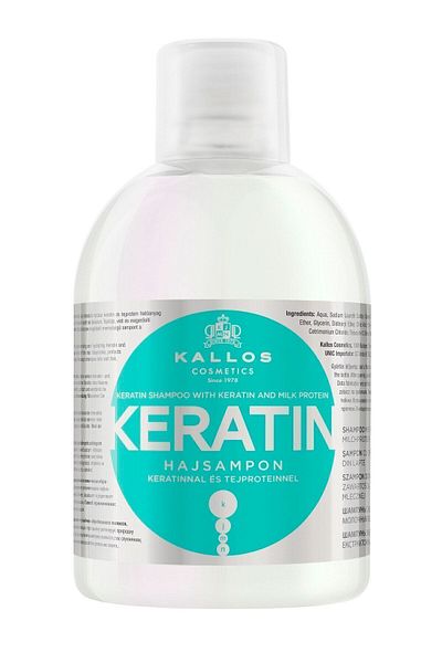 Kallos Cosmetics Keratin 1000ml - Hair Dry, Damaged and Chemical Process