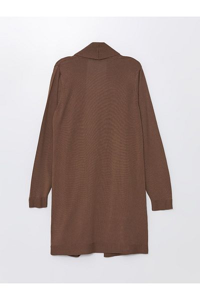 LC Waikiki Damen-Strickjacke – Schalkragen, einfarbig, lange Ärmel