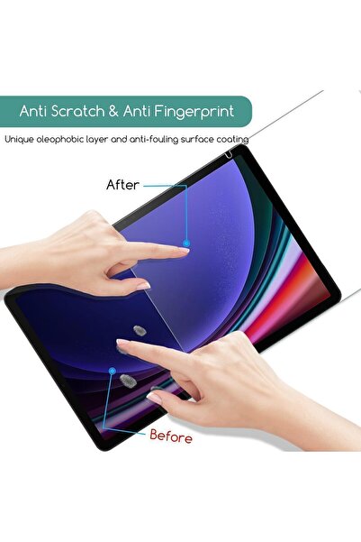 TEKNETSTORE Samsung Galaxy Tab S9 Fe Plus 12.4 Inch Nano Shatterproof Screen Protector Transparent Glass Fully Compatible Sm-x610