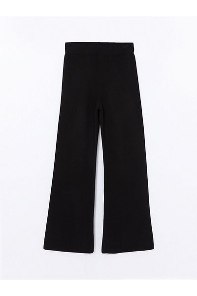 LC Waikiki Pantaloni tricotați de damă cu picioare largi și talie elastică