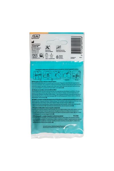 TePe Orange Interdental Brush - Extra X Soft, 0.45 Mm Interface Brush, 8 Pack