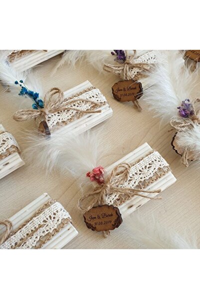 Mekece 50 قطعة من صابون الزفاف المزخرف بالزهور الملونة مع ملصقات خشبية - Nks-16