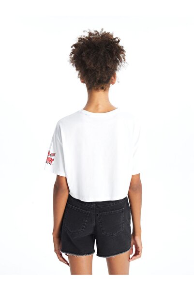 LC Waikiki Tom&Jerry bedrucktes Damen-T-Shirt in Übergröße mit Rundhalsausschnitt – kurze Ärmel