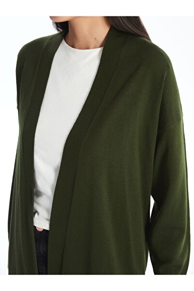 LC Waikiki LCW Modest Şal Yaka Düz Uzun Kollu Kadın Triko Hırka (W4)