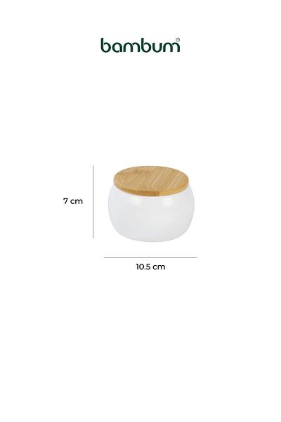 Bambum Simple Porcelain Jar with Bamboo Lid