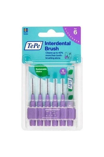 TePe 1.1 Mm Purple Blister Interface Brush - Set of 6
