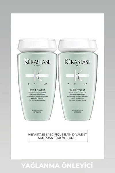 Kerastase Divalent Anti-Oil Shampoo - 250 ml, 2 Pieces Specifique Bain