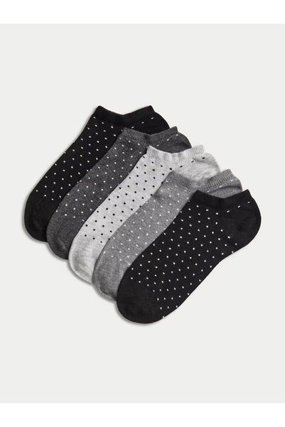 Black Arden Socks Kadın Renkli Patik Çorap 5'li Pamuklu Rahat Günlük Black Ar...