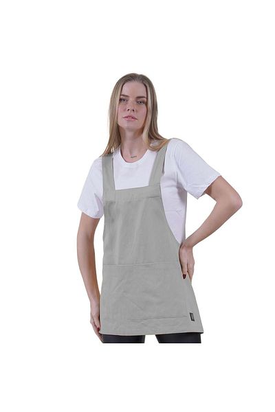 Exve Exclusive Gray Double Pocket Basic Multi-Purpose Apron Chef Barista Painter Worker Kitchen Apron