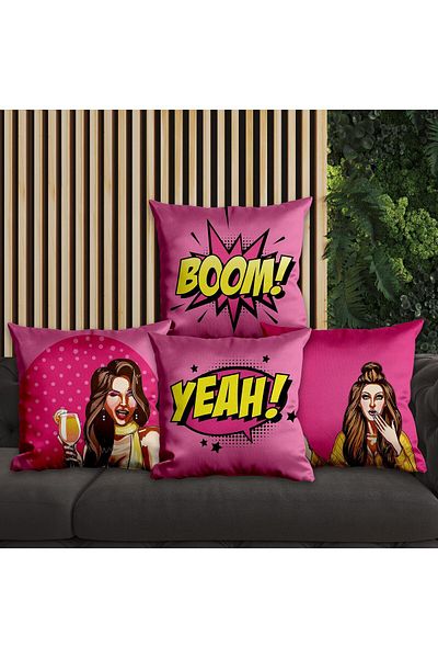 EJOYA Pop Art Designed 45cm Pillow Set - Inner and Throw Pillow Case 113674