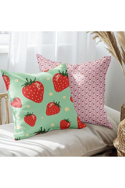 EJOYA 45cm Strawberry Design 2-piece Pillow and Throw Pillow Set - 113534