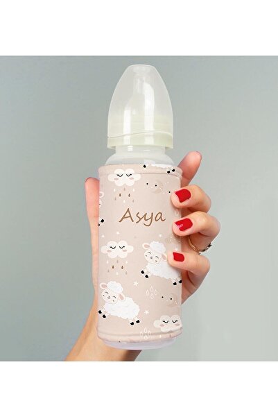 EJOYA Ahşap Sandıkta Kişiye Özel Zıbın Biberon Taş Isimlik Ve Patik Bebek Hediye Seti 109503