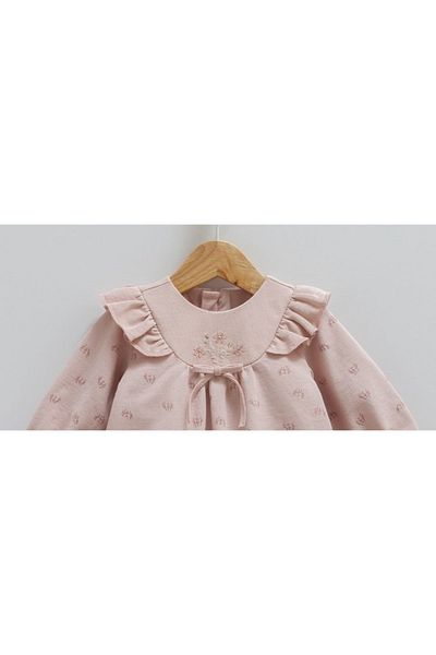 Caramell 100% Cotton Baby Girl Dress - Bow Detail