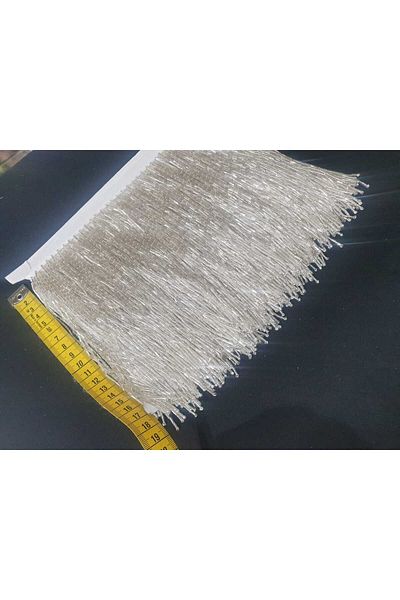 ESRA ŞELEM Silver Color Beaded Tassel Beaded Fringe Tassel Accessory Hobby Decorative Tassel