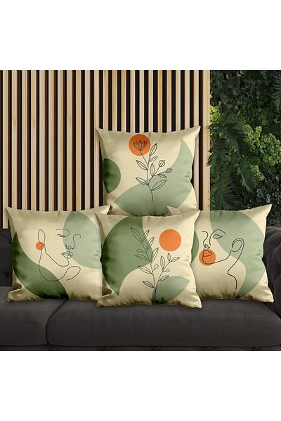 EJOYA Modern Designed 4-Piece Pillow and Throw Pillow Cover 45cm 113666