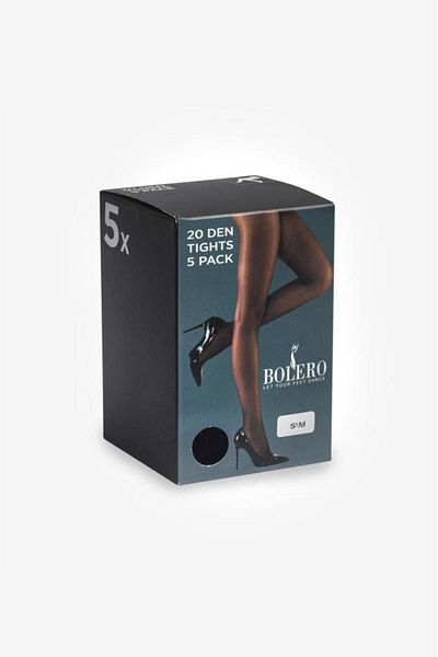 Bolero Комплект от 5 черни чорапогащи, 20 броя