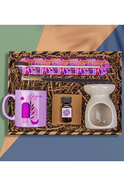 EJOYA Kişiye Özel Kupa & Buhurdanlık ve Esansı & Tütsü Takımı Hediye Kutusu 111968