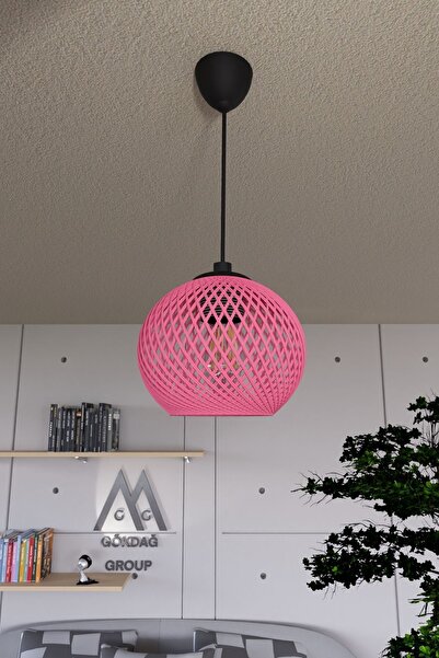 gökdağ group g g Balle Pembe Sarkıt Top Avize Siyah Kablo