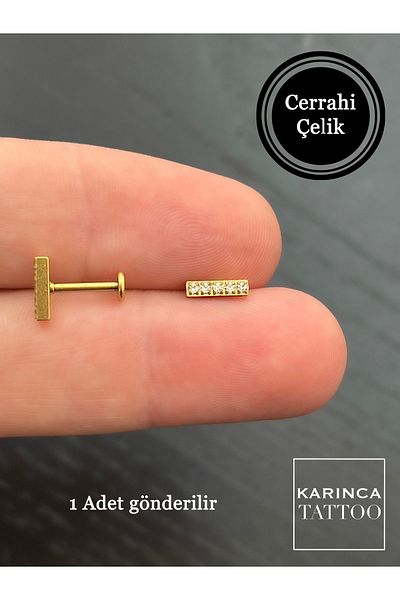 Karınca Piercing Baguette Jewelled Piercing Flat Conch Forward Helix Cartilage Tragus Piercing Earrings