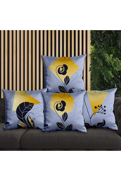 EJOYA 45 cm cu design floral pernă și husă de pernă - set de 4 113830