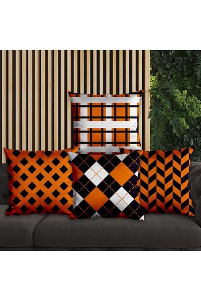 EJOYA 4-piece Plaid Pillow Set - Inner and Throw Pillow Case 45cm 113676