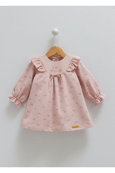 Caramell 100% Cotton Baby Girl Dress - Bow Detail