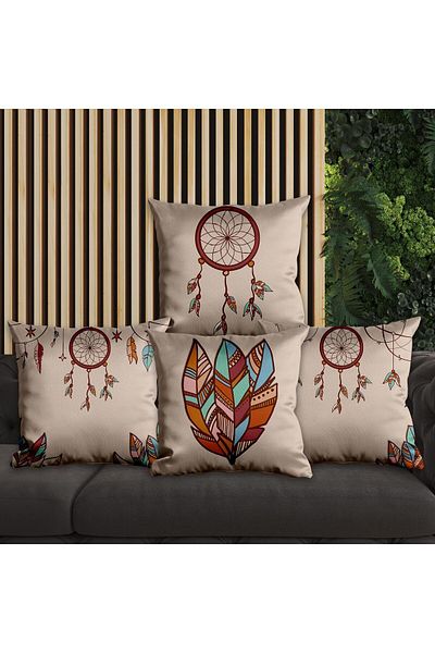 EJOYA Σετ μαξιλαριών Dreamcatcher 45cm Design - Εσωτερικό και Κάλυμμα Ριχτάρι 4 τεμαχίων 113817